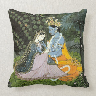 Krishna u. Radha buntes Wurfs-Kissen Kissen