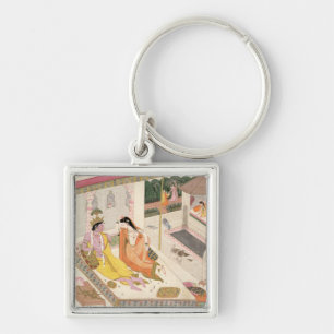 Krishna und Radha auf einem Bett in einem Schlüsselanhänger
