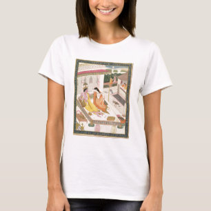 Krishna und Radha auf einem Bett in einem T-Shirt