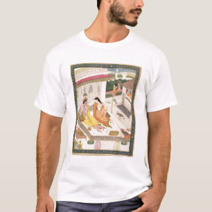 Krishna und Radha auf einem Bett in einem T-Shirt