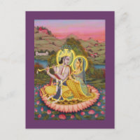 Krishna und Radha auf Lotus