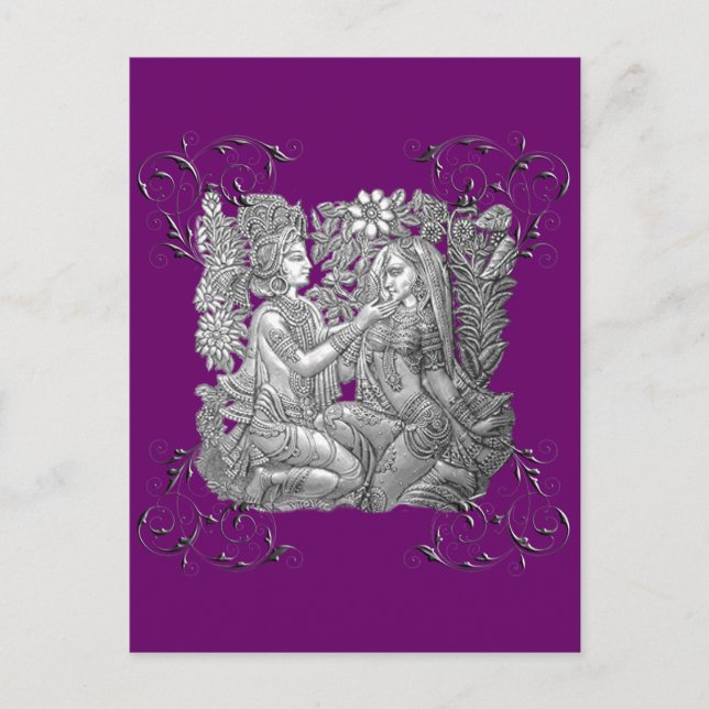 Krishna und Radha Postcard Postkarte (Vorderseite)