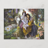 Krishna und Radha Postcard