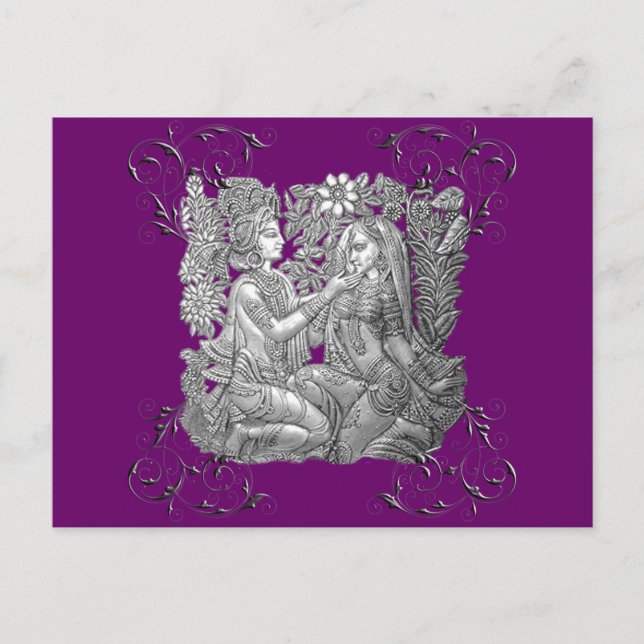 Krishna und Radha Postkarte (Vorderseite)