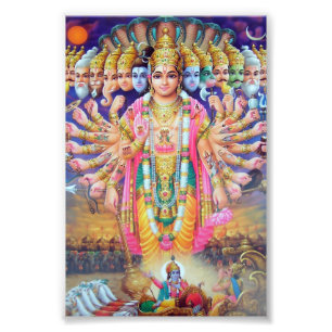 Krishna Vishvarupa Druck (4" x 6")