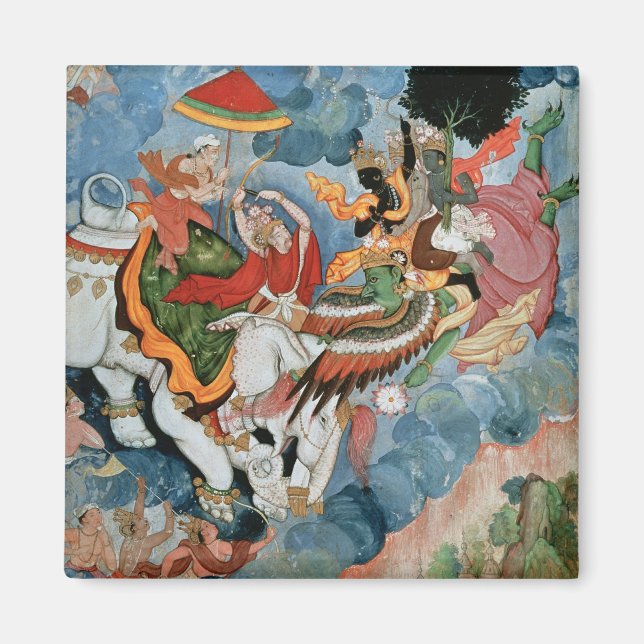 Krishnas Kampf mit Indra, c.1590 Magnet (Vorne)