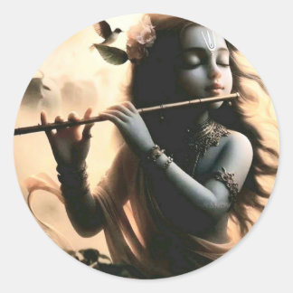 Krishnas Melody Round-Sticker Runder Aufkleber
