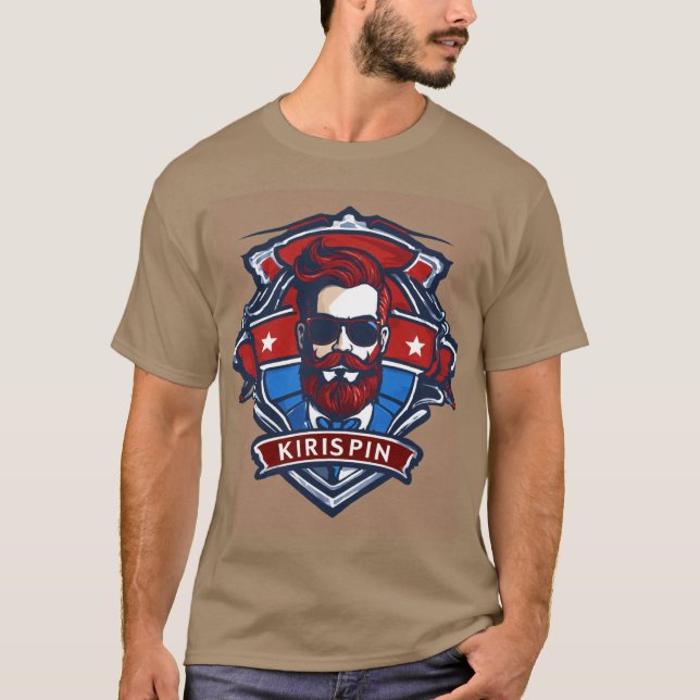Krispin - Barber Shop Themenlogos und Schlagzeilen T-Shirt (Vorderseite)