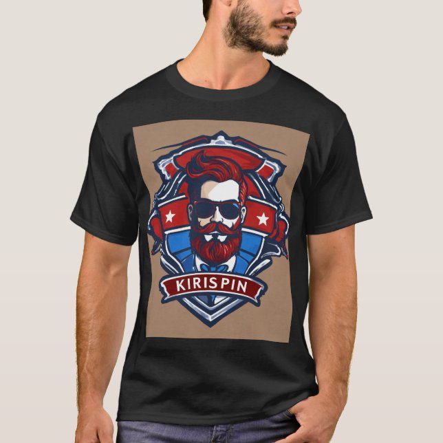Krispin Cuts: Barber Shop-Logo T-Shirt (Vorderseite)