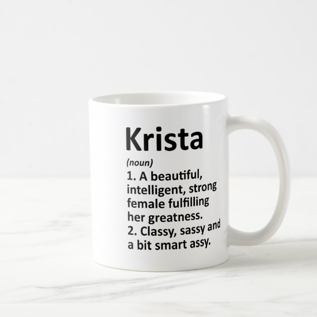 Krista Definition Personalisierter Name Lustiger W Kaffeetasse (Rechts)