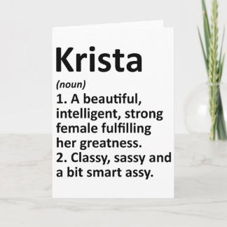 Krista Definition Personalisierter Name Lustiger W Karte