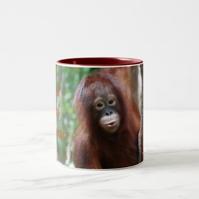 Krista Orang-Utan Fanclub-Tasse Zweifarbige Tasse (Mittel)