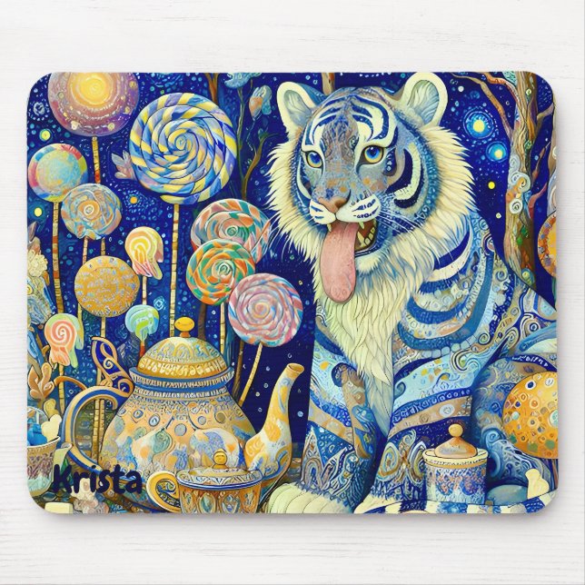 KRISTA ~ Paisley Tiger ~ Tea Party ~ Mousepad (Vorne)