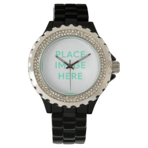Kristall Black Enamel Watch Armbanduhr