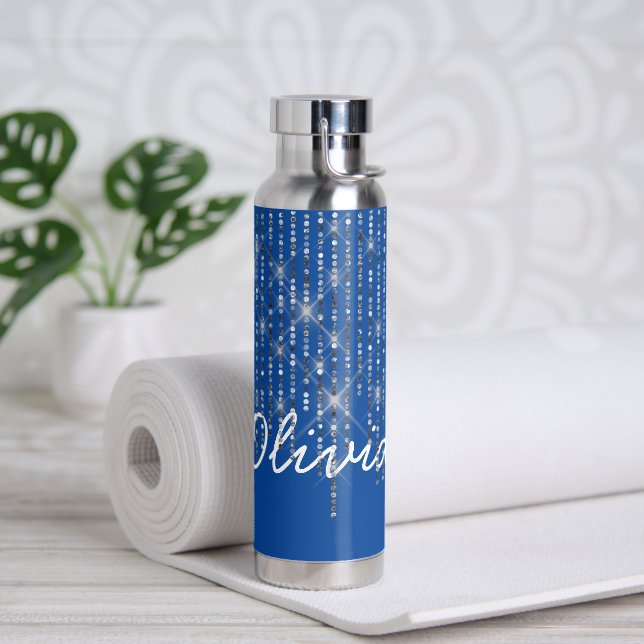 Kristall Bling mit Namen Trinkflasche (Yoga)