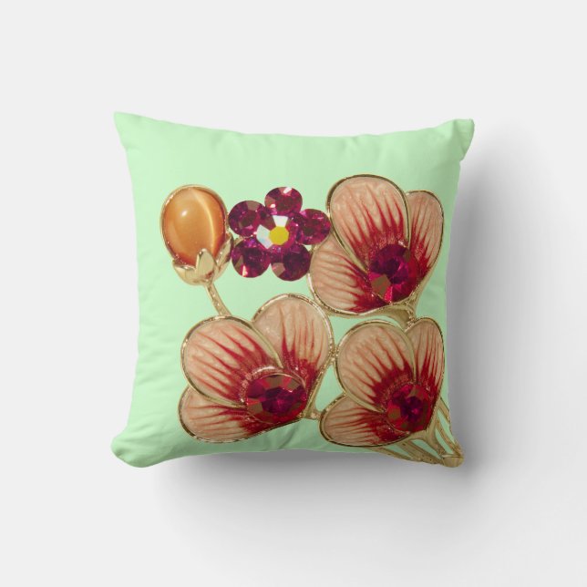 Kristall Blume Throw Kissen (Vorderseite)