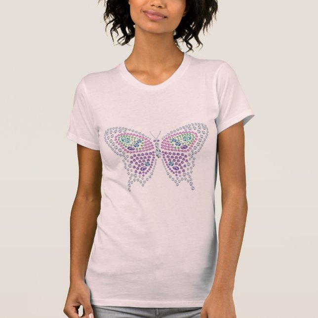 Kristall Butterfly Diamond Frauenoberhaupt T-Shirt (Vorderseite)