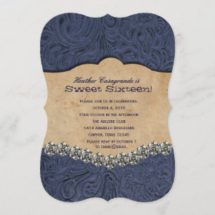 Kristall Cowgirl 16 . Geburtstag Geburtstag Einladung