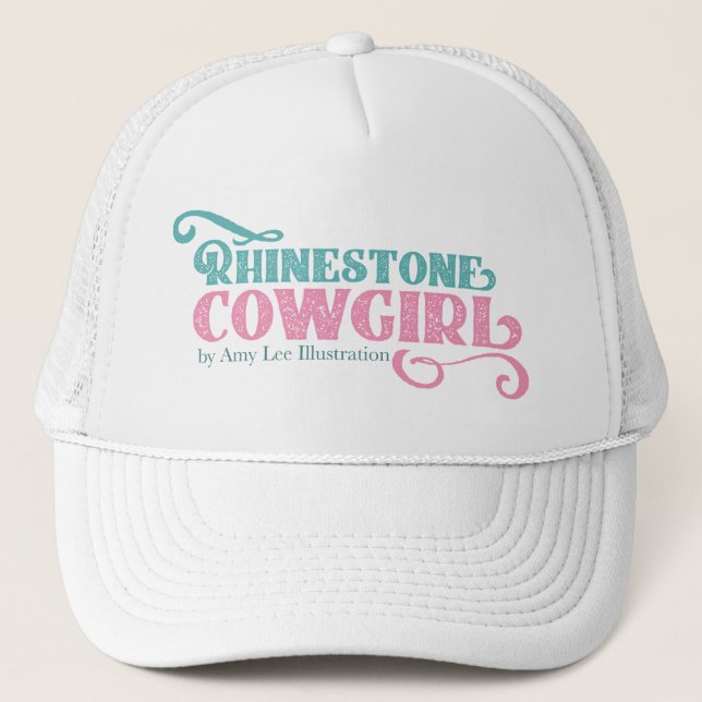 Kristall Cowgirl Logo Ball Cap Truckerkappe (Vorderseite)