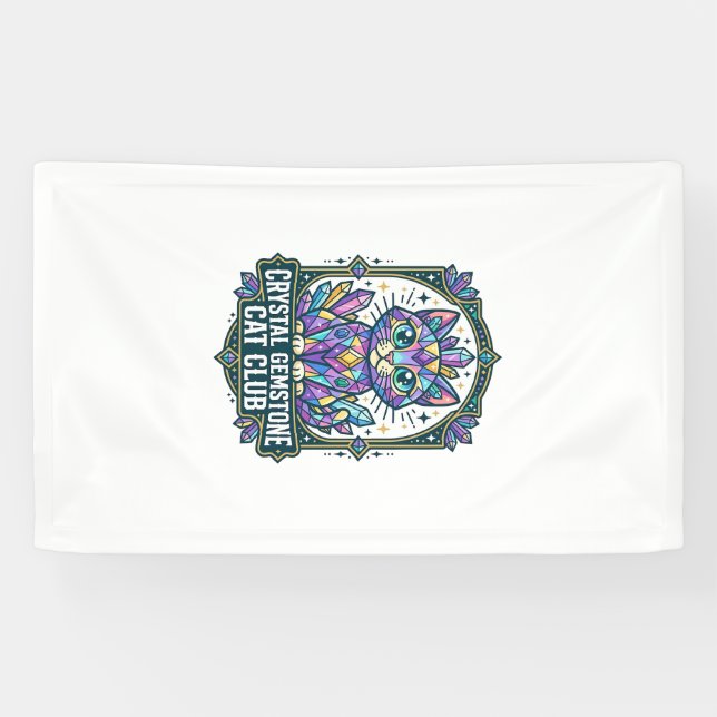 Kristall-Edelstein-Katze Katzen-Mama-Geschenkidee  Banner (Horizontal)