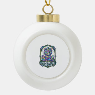 Kristall-Edelstein-Katze Katzen-Mama-Geschenkidee Keramik Kugel-Ornament