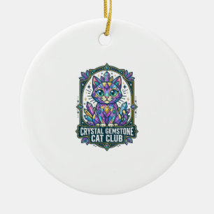 Kristall-Edelstein-Katze Katzen-Mama-Geschenkidee Keramik Ornament