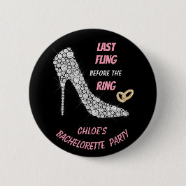 Kristall Heels Letzter Junggeselinnen-Abschied Button