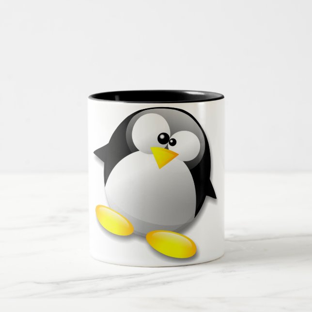 KRISTALL LINUXS TUX ZWEIFARBIGE TASSE (Mittel)