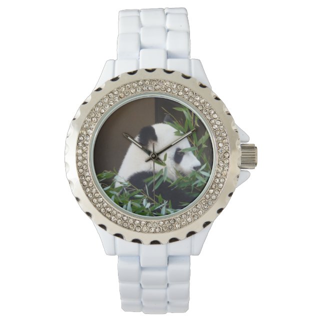 Kristall Panda Bear Watch Armbanduhr (Vorderseite)