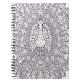 Kristall-Pfau-Wandkunst | Geometrische Pfau-Linie Notizblock