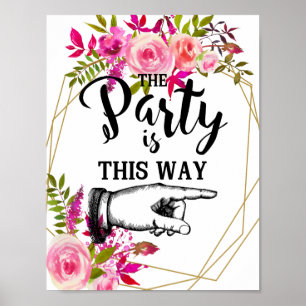Kristall Pink Peach Rose DIESE ART FINGER POINTING Poster