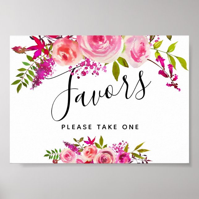 Kristall Pink Peach Rose Favoriten Party/Hochzeits Poster (Vorne)