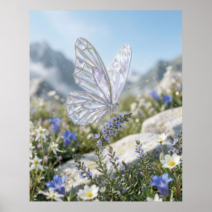 Kristall Schmetterlingsgarten Glanz Poster