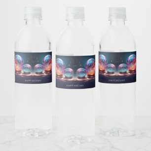Kristall-Schneebälle-Feiertags-Wasserflaschen-Etik Wasserflaschenetikett