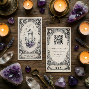 Kristall Shop Geschäfts Karte   Vintage Celestial