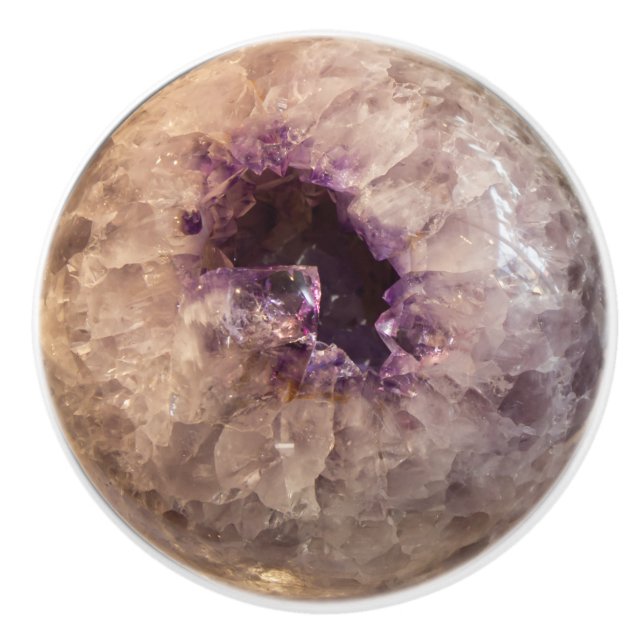Kristall-Sphere-Amethyst-Heilkristalle Keramikknauf (Vorderseite)