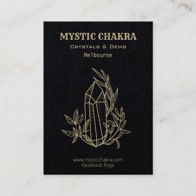 Kristall und Gem Visitenkarte (Vorderseite)