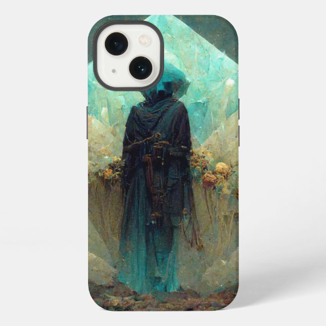 Kristall-Wächter-Alien-Sci-Fi-Fantasy iPhone Hülle (Rückseite)