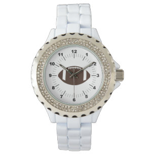 Kristall White Enamel beobachtet Frauenfußball Armbanduhr