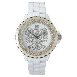 Kristall White Enamel Watch Armbanduhr