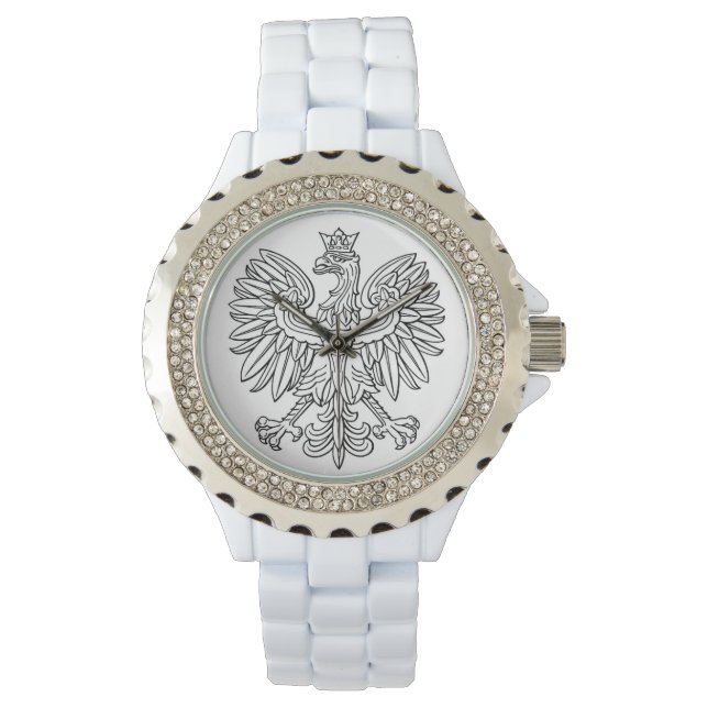 Kristall White Enamel Watch Armbanduhr (Vorderseite)