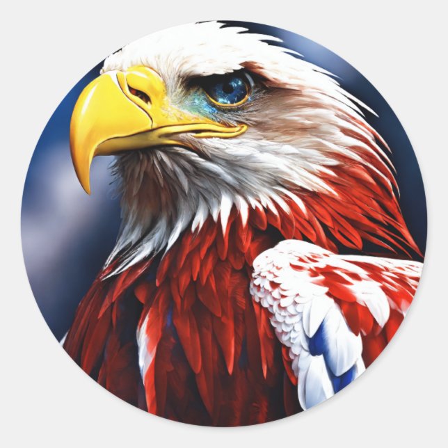 Kristalladlerkunst Runder Aufkleber (Vorderseite)