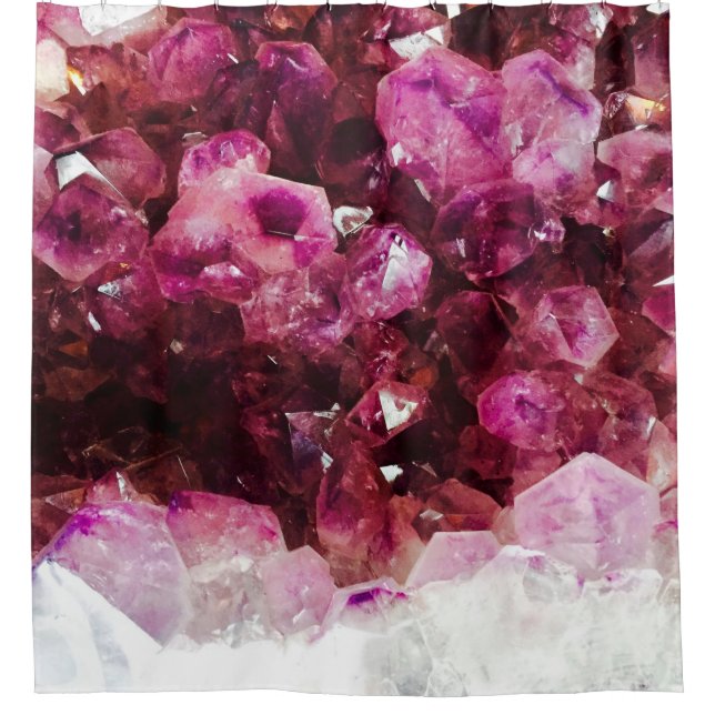 Kristallamethyst lila Mineral Duschvorhang (Vorderseite)