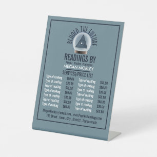 Kristallball, psychische Lesekarte Sockelschild