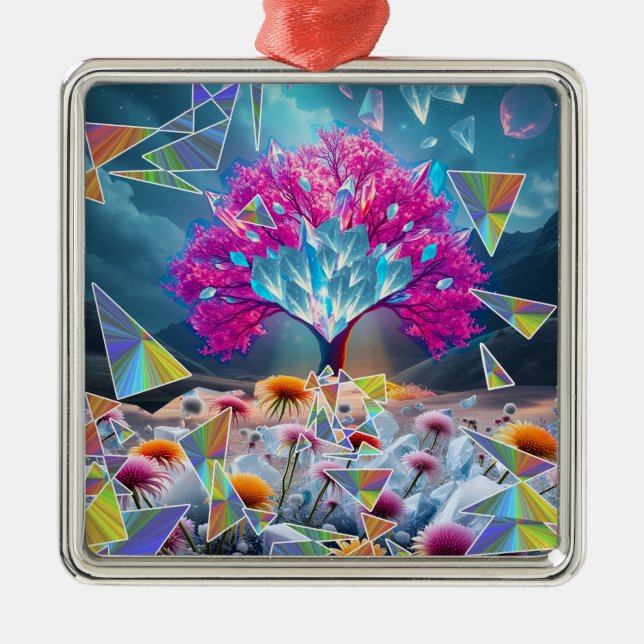 Kristallbaum Ornament Aus Metall (Vorne)