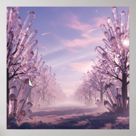 Kristallbäume-Allee am rosa Horizont Poster