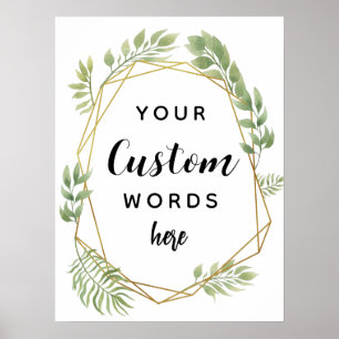 Kristallblättergrün kreieren Ihre eigenen Wünsche Poster