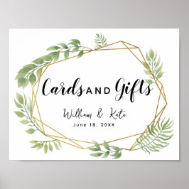 Kristallblättrige grüne Blattkarten & Geschenke Ho Poster