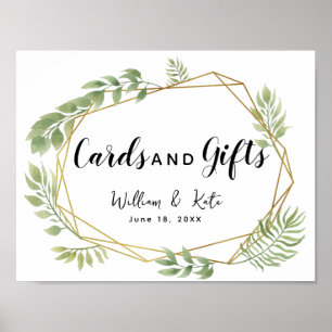 Kristallblättrige grüne Blattkarten & Geschenke Ho Poster