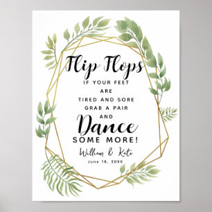 Kristallblättriges Hochzeitsschild Poster